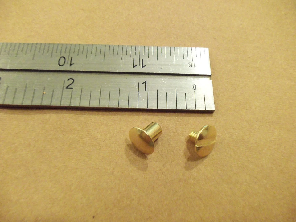 Chicago Screws 1/4" 6MM Post Solid Brass Plain Head Binder Posts (100 pack) - Image 1 of 1