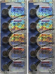 10 Maxell 303 SR44SW Silver Oxide Batteries Hologram - Picture 1 of 1