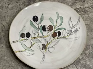 KERAMIKSCHEUNE PLATTE OLIVEN REBEN DESIGN ITALIEN 15 1/2" - Bild 1 von 4