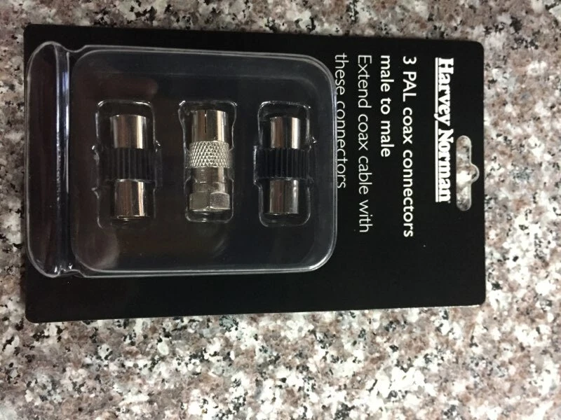 Коаксиальные разъемы Harvey Norman 3 PAL штекер на штекер - Изображение 1 из 1