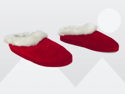 Zapatillas Victoria's Secret rojas blancas acogedoras de felpa punta cerrada talla mediana Foto 1 de 4