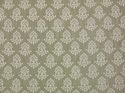 ANDREW MARTIN SPRIG FENNEL GEOMETRIC FLORAL LINEN DESIGNER FABRIC 2.5 YARDS 54"W - Image 1 of 4