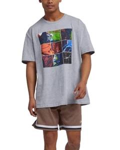 Camiseta Reebok Hombre The Rim Baloncesto Collage Gráfico, Gris Multi, M - Imagen 1 de 3