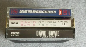 Job Lot 3 x David Bowie Cassettes 1970s-80s RCA EMI Hunky Dory Golden Years etc - Picture 1 of 6