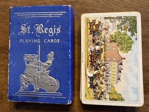 Vintage St Regis Playing Cards Knight Horseback Embossed Carriage Racing A9 - Picture 1 of 21