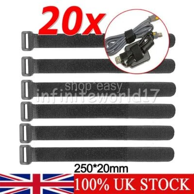 20~Hook and Loop Nylon strap strapping Cable Ties with buckle Band luggage Strap - Image 1 of 4