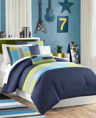 Mi Zone Pipeline 4-Pc. Twin/Twin XL Duvet Comforter Cover Set - Blue - Green - Image 1 of 4