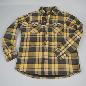 Hawke & Co Shacket Hemd Herren Med Monaco gelb kariert Fleece gefüttert Knopfleiste - Bild 1 von 8