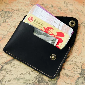 Schmale Herren-Geldbörse aus echtem Leder mit Kreditkartenfächern Münzfach - Bild 1 von 17