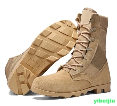 Hombres Ejército Táctico Cordones Combate Militar Botines Desierto Gamuza Zapatos 2025 Foto 1 de 4