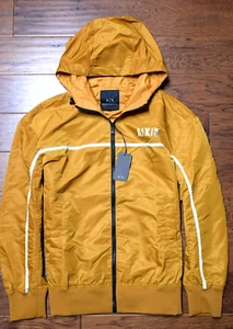 Armani Exchange $280 A|X Men's Full Zip Gold Fashion Hooded Blouson Jacket L - Picture 1 of 13