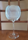 Balloon Wine Glass Crystal MIKASA Cheers Horizontal Ringed Etched Lines 