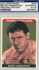 2010 SPORT KINGS GUM - #205 BRUNO SAMMARTINO AUTOGRAPH! - PSA/DNA CERTIFIED!