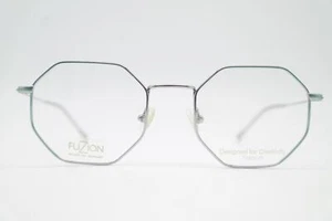 Occhiali FUZION FULF01 Titanio Verde Argento Rettangolare Montatura Nuova - Foto 1 di 6