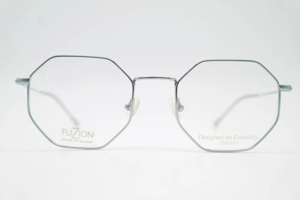 Occhiali FUZION FULF01 Titanio Verde Argento Rettangolare Montatura Nuova - Immagine 1 di 4