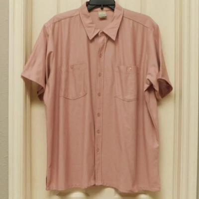 HABAND Mens Mesh Perforated Button Up Shirt Size XL Blush Pink - Image 1 of 4