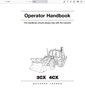 JCB 3CX 4CX RETROEXCAVADORA CARGADOR Operadores Manual del Propietario 9801-5350 PDF USB Foto 1 de 4
