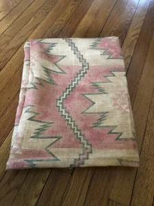 Ralph Lauren White Sands Southwestern Aztec Green Coral Burlap Fabric 76”x54” - Picture 1 of 6