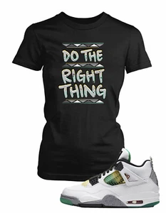 Ladies Tee Shirt to Match Women’s Air Jordan 4 Lucid Green Do The Right Thing T - Picture 1 of 2