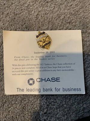 Vintage LAPEL PIN PINBACK 1927 Chase New York YANKEES CHASE Stadium Give Away - Image 1 of 2