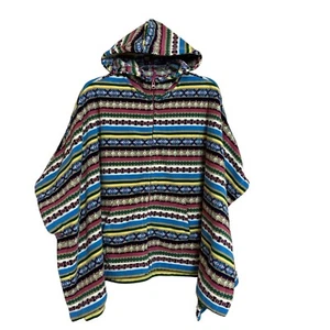 UNIQLO Poncho Damen Gr. Large Kapuze Fleece Full Zip Kängurutasche Southwest - Bild 1 von 10