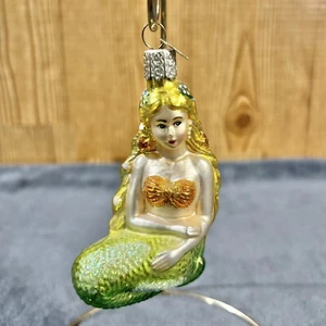 Vintage Old World Christmas Mermaid 4” Holiday Ornament Retired 2001 Blond OWC - Picture 1 of 5