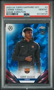 Lamine Yamal Rookie IMAGE VARIATiON 2023-24 Topps Chrome #CVS-4 PSA 10 Sapphire - Picture 1 of 2