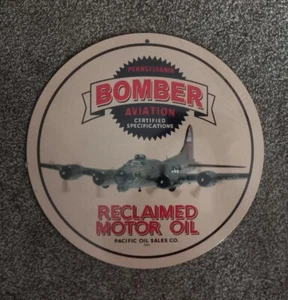 BOMBER AVIATION  HEAVY METAL SIGN 14 INCH  SHOP GARAGE HOME COLLECTIBLE OFFICE - Picture 1 of 1