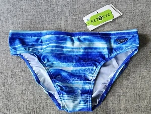 Speedo Men’s Swim Briefs Leisure Atlantic | Blue White | AUS L (16) 85cm | BNWT - Picture 1 of 5