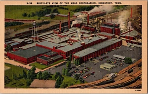Cartolina Mead Corporation Kingsport Tennessee biancheria vista aerea non pubblicata - Foto 1 di 2