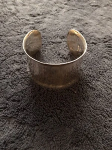 1+1/2” Wide Sterling Cuff Bangle Bracelet - Picture 1 of 7