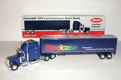 Liberty Classics SpecCast 1/64 STEELCASE Peterbilt 379 Semi Tractor Trailer Bank - Image 1 of 4