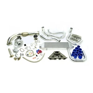 REV9 FOR CIVIC CRX DEL SOL D15 D16 D-SERIES T3T4 FULL COMPLETE BOLT ON TURBO KIT - Picture 1 of 8