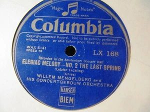 1931 Willem MENGELBERG Grieg Heart Aches The Lost Spring Concertgebouw COL LX168 - Picture 1 of 2