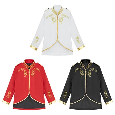 Jaqueta cosplay fantasia renascentista uniforme festa infantil masculina gótica medieval top - Imagem 1 de 3