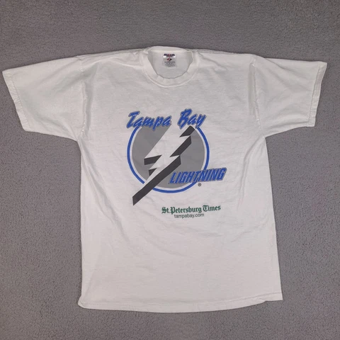 Tampa Bay Lightning T-Shirt Mens XL White NHL Hockey Jerzees Cover