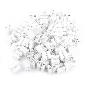 Conector de cable de cableado blanco 100 piezas 10A 220V 2 pines empuje rápido terminales de cableado - Imagen 1 de 4