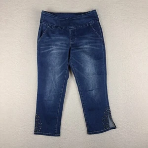 Jag Jeans Womens 6P 6 Petite Classic Fit Capri Pull On Blue Dark Wash Denim - Picture 1 of 15