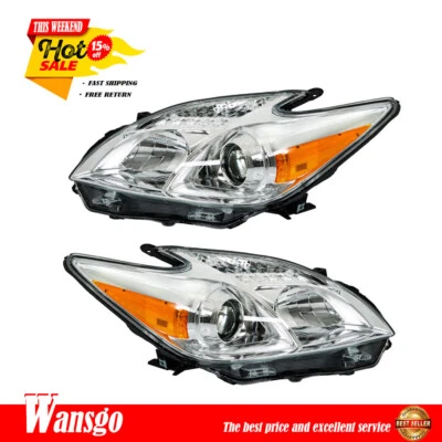 Juego de faros delanteros diestros y diestros aptos para Toyota Prius 2012-2015 repuesto transparente Foto 1 de 4