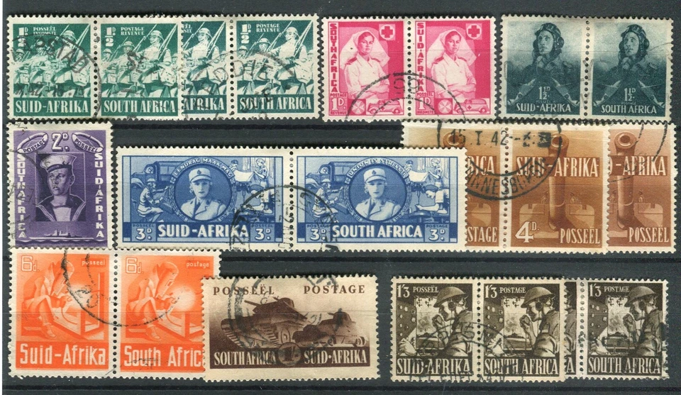 South Africa KGVI 1941-46 War Effort set SG88/96 + some shades fine used - Image 1 of 1