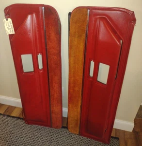 1970's Cadillac Eldorado RED Lower Door Trim Armrest Pads Panels LH RH - Picture 1 of 24