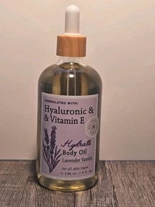 Hyaluronic & Vitamin E Hydrate Body Oil Lavender Vanilla 8 fl New - Picture 1 of 5