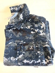 Trooper US NAVY Jacket Youth Blue Digital Camo Coat EUC Button Up Costume Size 8 - Picture 1 of 11