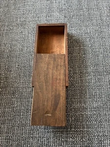 Antique Small Wooden Box with Sliding Lid - 15cm x 7cm - Bild 1 von 4