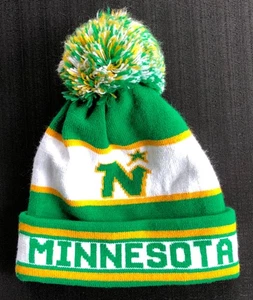 Minnesota North Stars Herren Mütze Beanie One Size Grün Gelb Hockey Bommel NHL Retro - Bild 1 von 3