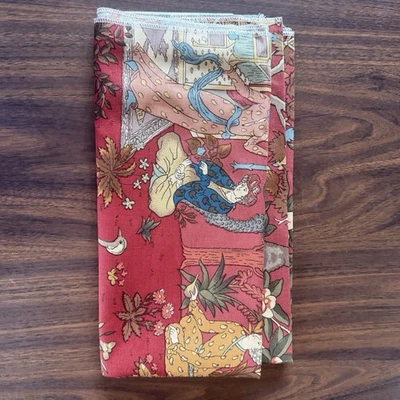 Cowtan & Tout Botanical Vintage Rare Fabric 55” x 27” Sample Linen Taj Pahari - Image 1 of 4