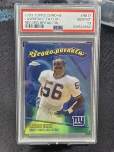 2003 Topps Chrome Lawrence Taylor RECORD BREAKER NFL #RB17 PSA 10 GEM MINT - Bild 1 von 4