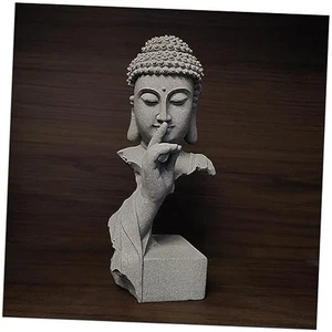 Meditating Buddha Statue Zen Garden Statues Sandstone Thinker Buddha Medium - Picture 1 of 7