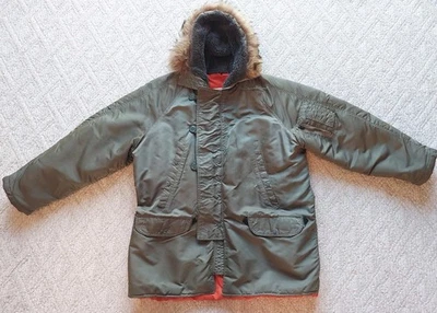 Vintage Golden Fleece TYPE N-3B Flying Jacket Parka Coyote Fur Hood Mens 46  - Image 1 of 4