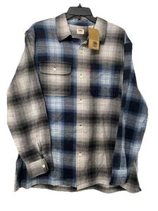 Levi's Herren Classic Fit Flanell Langarm Button-Down Hemd L kariert 2 Töne - Bild 1 von 3
